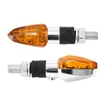 CLIGNOTANT UNIVERSEL REPLAY MICRO FLECHE A AMPOULE BAU9S ORANGE/CHROME (L 54mm / H 20mm / L 21mm) (HOMOLOGUE CE) (PAIRE)