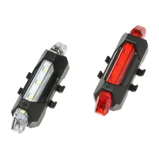 BICYCLE LIGHT USB KIT LENS ON HANDLEBAR/SEATPOST 5 LEDS 2 FONCTIONS BLACK (SUPPLIED WITH 2 ELASTIQUES SUPPLEMENTAIRES FOR COMPATIBILITE ON HAUBANS)