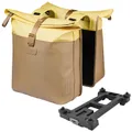 DOUBLE BICYCLE PANNIER BASIL VIVE SABLE/YELLOW 28-35L MOUNTING KIT CARRIER MOUNTING KIT SYSTEM MIK (COMPATIBLE WITH 211726 INCLUDED) (30X18X49CM) FERMETURE PLIANT ANTI-PLUIE