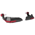 PROTEGE MAIN 50 A BOITE/MOTO UNIVERSEL OUVERT INSERT ALU CARBONE/ROUGE DIAM 13 et 17 mm -P2R