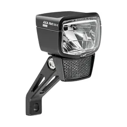 BICYCLE LIGHT E-BIKE FRONT ON FORK AXA NXT 130 E-BIKE 6-12-SPEED 130LUX APPROVED BLACK COMPATIBLE DYNAMO - FOR VOIR TO 140M AND VISIBLE TO 7KMS