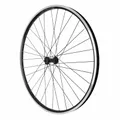 TREKKING WHEEL BRAKE SHOE LOCKING 700 X 35 - 28" M260 FRONT BLACK REINFORCED HUB SHIMANO QC300 BLACK SPECIAL LOUEUR RIM 19C 32 SPOKES NOIRS - WEIGHT MAX 130 kg