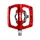 PEDAL GRAVEL/MTB PLATE SWITCH AUTOMATIQUE OR STANDARD ALUMINIUM CNC RED 90 X 90 mm (COMPATIBLE SHIMANO SPD) (PAIR)