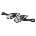 ECLAIRAGE DECO REPLAY GOUTTE D'EAU FENDER TRANSPARENT/CARBONE AMPOULE BLEU (L 62mm / H 23mm / L 18mm) (PAIRE) **