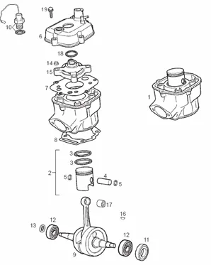 Arbre moteur - Cylindre - Piston