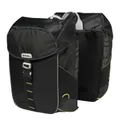 DOUBLE BICYCLE PANNIER BASIL MILES WATERPROOF 32L BLACK LISERET YELLOW FLUORESCENT (PAIR) (44X14X30CM)