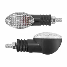 CLIGNOTANT UNIVERSEL REPLAY MINI OVALE A AMPOULE BA9S TRANSPARENT/NOIR (L 75mm / H 28mm / L 38mm) (PAIRE) **