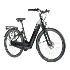 ELECTRIC BICYCLE/E-BIKE CITY 28 LEADER FOX NEBA UNISEX BLACK 8-SPEED SHIMANO NEXUS MID-DRIVE MOTOR BAFANG M420 36-SPEED 80NM BATTERY 15AH (16,5'' - H43CM - SIZE S - FOR ADULT OF 158 cm TO 168 cm)