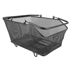 REAR BASKET STEEL NID ABEILLE CITY BLACK WITH MOUNTING KIT CLIP ADAPTABLE ON ALL CARRIER 27L(41 X 31 X 21 cm) -INCLUDED PLATINE HOLDER-BAGAGE