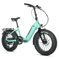 ELECTRIC BICYCLE/E-BIKE PLIANT FAT BIKE 20 LEADER FOX CODY UNISEX GREEN CLAIR 7-SPEED HUB MOTOR AR BAFANG 36-SPEED 80NM BATTERY 16AH