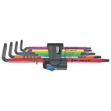 CLE MALES COUDEES TORX WERA 967 TX XL BLACKLASER (AVEC FONCTION RETENUE) (SET 9 PIECES) -MARQUE ALLEMANDE POUR LES ATELIERS