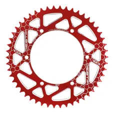 ADAPTABLE REAR SPROCKET 50CC GEARED MOTORCYCLE VOCA BESTIA DERBI 50 GPR NUDE 2004>, GPR RACING 2004>, SENDA DRD 2007>/APRILIA 50 RS4 2011>2020/GILERA 50 SMT 2013> 420 50 DTS ALUMINIUM CNC RED (DIAMETER 108/123/6.5)