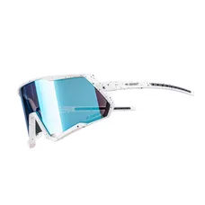 CYCLING GLASSES ADULT GIST MASK MONTURE WHITE VERRE BLUE POLYCARBONATE (PROTECTOR 100% CONTRE UVA, UVB, UV)
