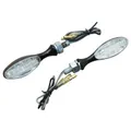CLIGNOTANT UNIVERSEL REPLAY MINI OVALE 9 LEDS TRANSPARENT/NOIR CORPS ZAMAC (L 65mm / H 20mm / L 21mm) (HOMOLOGUE CE) (PAIRE)