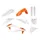 CARROSSERIE/CARENAGE MOTO MX KTM 125, 250 SX, 250, 450 SX-F, 250 XC, 250, 450 XC-F 2019>2022 ORANGE KTM/BLANC (COULEUR OEM) (KIT PLASTIQUES 10 PIECES) -POLISPORT