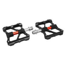 PEDAL MTB PLATEFORME DOWNHILL/BMX NEWTON BLACK AXLE RED TO BEARINGS ALUMINIUM CNC THREAD 9/16 WITH PICOTS SILVER (PAIR)
