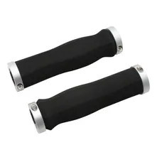 GRIP CITY IMPORT ANATOMIQUE MOUSSE BLACK SERRAGE CHC SILVER L130MM (PAIR)