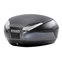 TOP CASE SHAD SH48 GREY DARK 48L WITH PLATE (CAPACITY 2 FULL-FACE HELMET) (L61XH31XP46CM) WITH COVER + DOUBLE BACKREST (LIMITED OFFER) (D0B48306R)