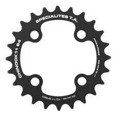 PLATEAU VTT 4BRA D.64 TA CHINOOK 24DTS INTERIEUR DOUBLE NOIR ALU POUR SHIMANO / SRAM / RACE FACE / FSA 10/11V.