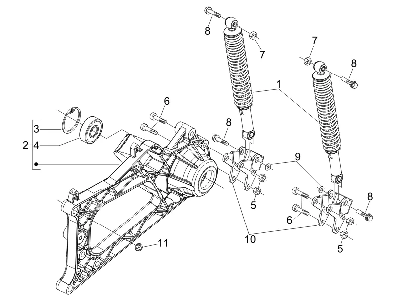 Suspension arrière - Amortisseur/s 