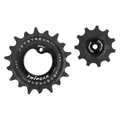 DERAILLEUR JOCKEY WHEEL AOPW TRIPEAK 11-18 TEETH CERAMIC 12/11X2-SPEED SHIMANO GRX RX810/815/820 BLACK (SET OF 2) (WARRANTY 4 YEARS)