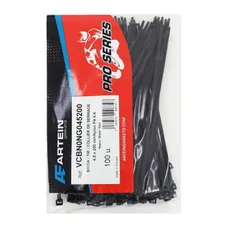 COLLIER DE SERRAGE NYLON TYPE RILSAN ARTEIN 4,5x200 mm NOIR (VENDU PAR 100) -PRO SERIES
