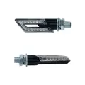 CLIGNOTANT MOTO TAAC FR20 16 LEDS TRANSPARENT/NOIR (M8 / LONG 66mm / H 20mm) (PAIRE) QUALITE PREMIUM -HOMOLOGUE ECE