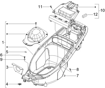 Logement casque - Dessous de selle