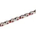 BICYCLE CHAIN 11-SPEED ROAD/MTB NEWTON KMC SILVER/RED 116 LINKS COMPATIBLE SHIMANO/SRAM (SPECIAL OFFER)