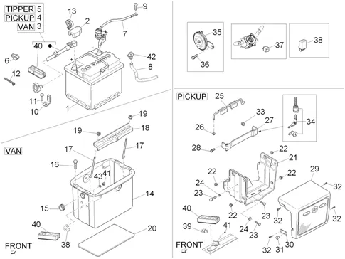 Relais - Batterie - Avertisseur sonore