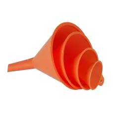 ENTONNOIR PRESSOL EN POLYETHYLENE ORANGE DIAMETRE 50-75-100-120 mm (JEU DE 4)