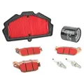 KIT ENTRETIEN MOTO ADAPTABLE KAWASAKI 650 VERSYS 2015> PLAQUETTE METAL FRITTE (PACK 7 PIECES) -SELECTION P2R PREMIUM