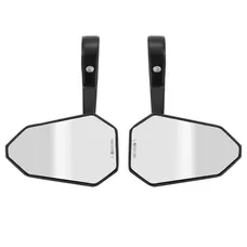 REAR-VIEW MIRROR MOTORCYCLE AVOC MICHIGAN ALUMINIUM BLACK WITH ADAPTER PLASTIC FITTING EXTREMITE HANDLEBAR 22,2 OR 25,4 mm (PAIR) (CE APPROVED)
