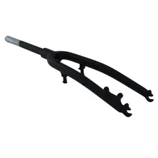 TREKKING FORK 700X35 RIGIDE ALUMINIUM BLACK COMPATIBLE V-BRAKE/DISC PIVOT LISSE 1''1/8-28,6 OUTER 280 mm (WITH REHAUSSE PIVOT 40 mm FOR REMPLACER UNE FORK SUSPENSION)