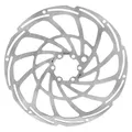 BRAKE DISC MTB 6 HOLES NEWTON BRAKCO COMPATIBLE SHIMANO AND OTHER 203 mm SILVER FOR E-BIKE WITH REINFORCEMENT SUPPLEMENTAIRE OF 2 mm + 6 SCREW