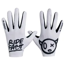 GANTS VELO VTT LONG GIST FASTER RIDE FAST BLANC M (PAIRE SUR CARTE) SANS VELCRO COMPATIBLE ECRAN TACTILE -5551