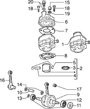 Ensemble cylindre-piston-axe de piston-Vilebrequin