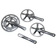 ROAD CRANKSET STRONGLIGHT 9/10-SPEED IMPACT TANDEM SILVER 170 mm 51-39-30 (KIT FRONT + REAR) (AXLE SQUARE TAPER 115 mm)