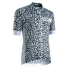 CYCLING JERSEY GIST SUMMER PAINT SLEEVES SHORT ZIP TOTAL BLACK/WHITE XXL -5344