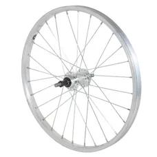 MTB WHEEL BRAKE SHOE 20" ALUMINIUM REAR HUB ALUMINIUM AXLE PLEIN FREEWHEEL 6/7-SPEED (SOLD WITH NUT 10X100) RIM 21C 28 SPOKES