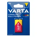 PILE 6LR61 9V VARTA ALCALINE LONGLIFE MAX POWER (VENDU A L'UNITE)