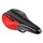 SADDLE JUNIOR NEWTON RAV BLACK DECO RED 210X130MM WITH TROU CENTRAL RAIL STEEL BLACK