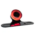 SUPPORT DE PLAQUE IMMATRICULATION AVEC FEU 50 A BOITE/MOTO AVOC VINTAGE FEU UNIVERSEL A LEDS NOIR COUVERCLE FUME -HOMOLOGUE CE
