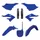 CARROSSERIE/CARENAGE MOTO MX YAMAHA 125, 250 YZ 2022> BLEU YAM/NOIR (COULEUR OEM) (KIT PLASTIQUES 9 PIECES) -POLISPORT