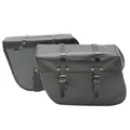 BICYCLE PANNIER SPORFABRIC S202 TRAPEZE STYLE VINTAGE - MOUNTING KIT COURROIE - EFFET CUIR BLACK (LG36XL11XH28) (PAIR)
