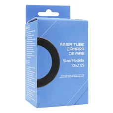 CHAMBRE A AIR TROTTINETTE 10 X 2.125 VALVE STANDARD COUDEE 135- (45- EXTERIEUR) DIAM INTERNE 152 mm