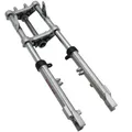 FOURCHE CYCLO EBR POUR PEUGEOT 103/MBK 51 ARGENT (HYDRAULIQUE DIAM 28 mm AVEC FIXATION POUR FREIN A DISQUE ENTRAXE 60mm) (QUALITE 100% MADE IN ITALY)