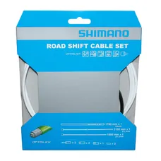 GEAR CABLE SHIMANO WHITE/CABLE OPTISLIK (KIT TRANSMISSION 2CABLES/2 GAINES)