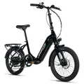 VELO ELECTRIQUE/VAE PLIANT CITY 20 LEADER FOX TIFTON 2026 MIXTE NOIR BRILLANT 8V MOTEUR ROUE AR BAFANG 36V 45Nm BATTERIE 16Ah
