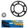 KIT CHAINE ADAPTABLE MBK 50 X-LIMIT 2004>/YAMAHA 50 DTR 2004> 420 15x50 (ALESAGE 105mm) -P2R